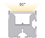 Presentation of the 90° emission angle of an Effi-Flex2 without lens