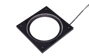 EFFI-RLLA – Quadratische außeraxiale LED-Flachwinkel-Ringleuchte für die industrielle Bildverarbeitung und Qualitätskontrolle
