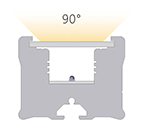 Presentación del ángulo de emisión de 90° de un Effi-Flex-LG sin lente