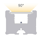 Presentation of the 90 ° emission angle of an Effi-Flex-LG without lens