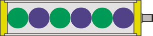 Diagram showing the distribution of LEDs on a two-color EFFI-Flex compact - Used for machine vision and quality control.