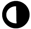 Représentation de la projection par le Effi-Sharp de la forme d'une demi-lune