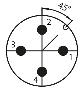 Der Anschluss der EFFI-LSBR erfolgt über einen 4-poligen M12-Stecker.