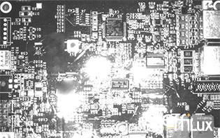 Vision of a camera illuminated by a standard EFFI-Flex for machine vision and quality control.