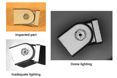 Flache Domleuchte / Domleuchte – diffuse leistungsstarke LED-Beleuchtung für reflektierende Oberflächen für die industrielle Bildverarbeitung und Qualitätskontrolle.