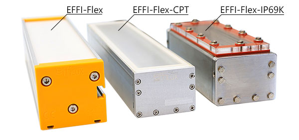 Zeigt die verschiedenen EFFI-Flex (EFFI-Flex / EFFI-Flex-CPT / EFFI-Flex-IP69K)