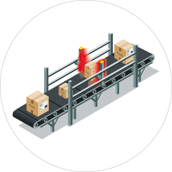 Reading labels on boxes that pass on a conveyor